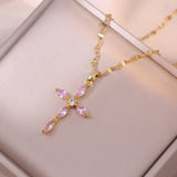 COLLIER AGATHE ROSE
