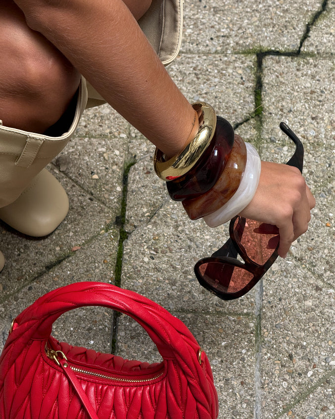 BANGLE MARRON ASYMÉTRIQUE