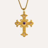 BEATRIZ GOLD CROSS NECKLACE