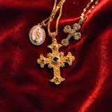 BEATRIZ GOLD CROSS NECKLACE